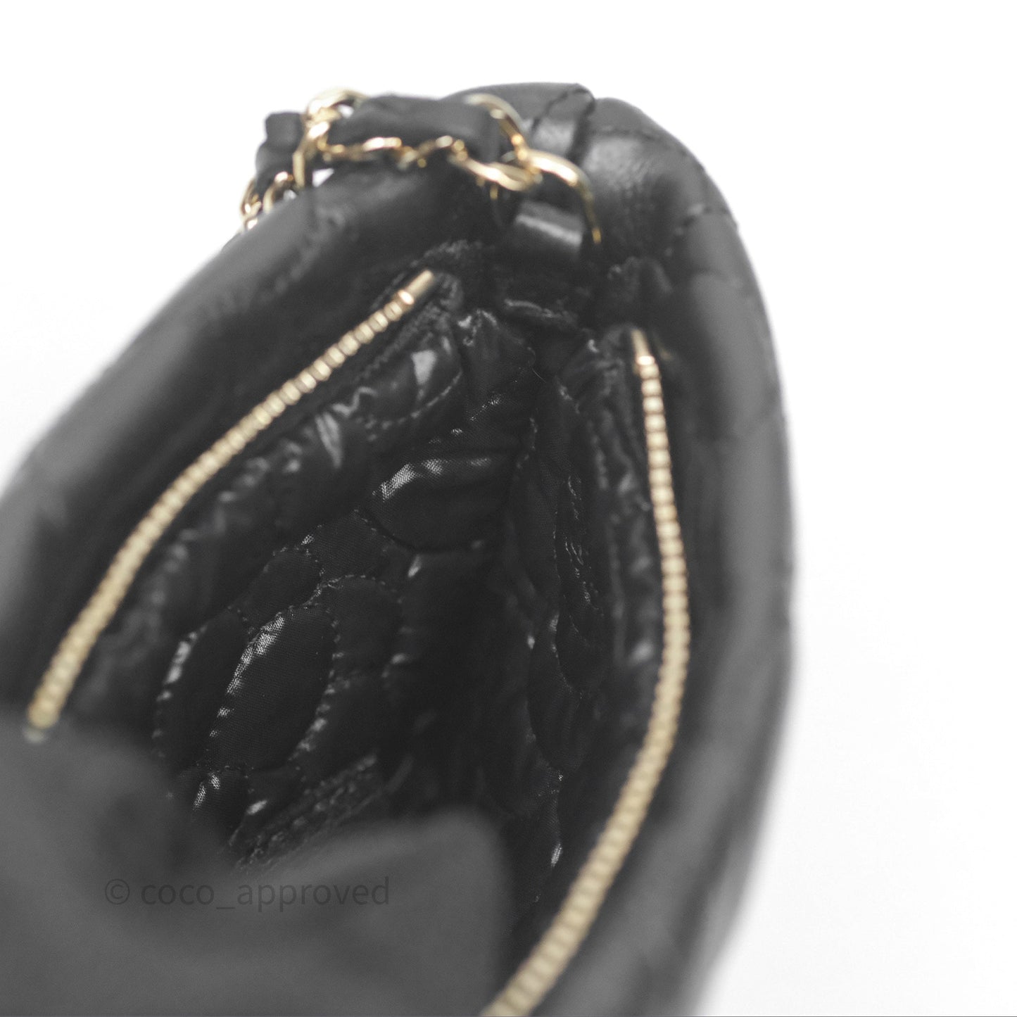 Chanel Camellia Pochette Clutch Black Lambskin Gold Hardware
