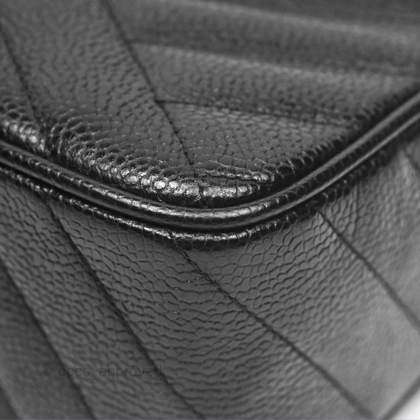 Chanel Vintage Small Camera Bag Black Caviar Gold Hardware