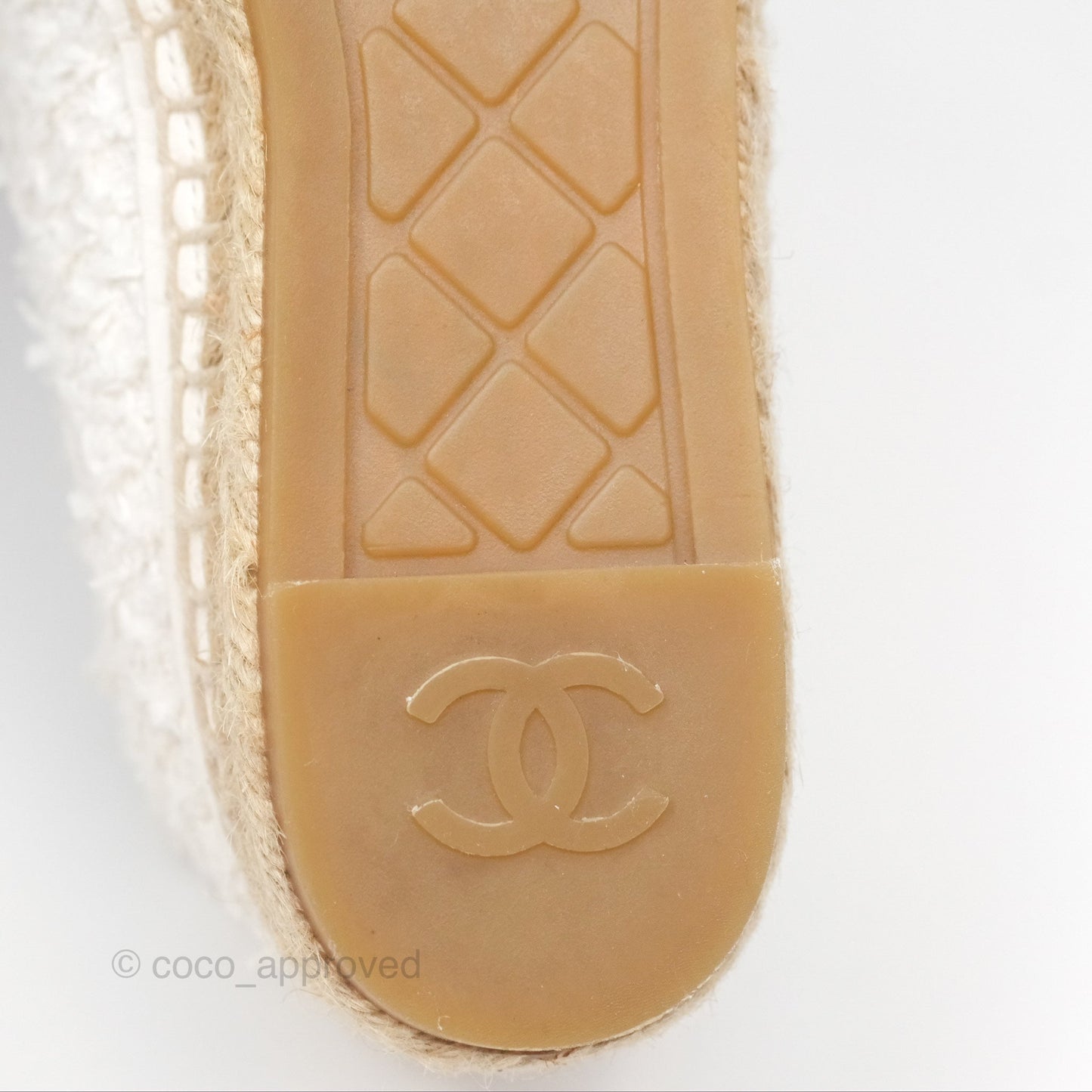 Chanel Espadrille Black White Tweed Size 39