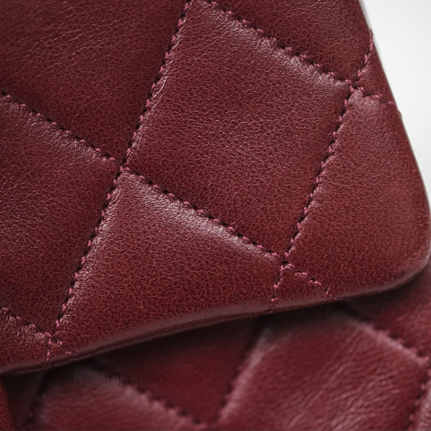 Chanel Vintage Mini Square Burgundy Lambskin 24K Gold Hardware