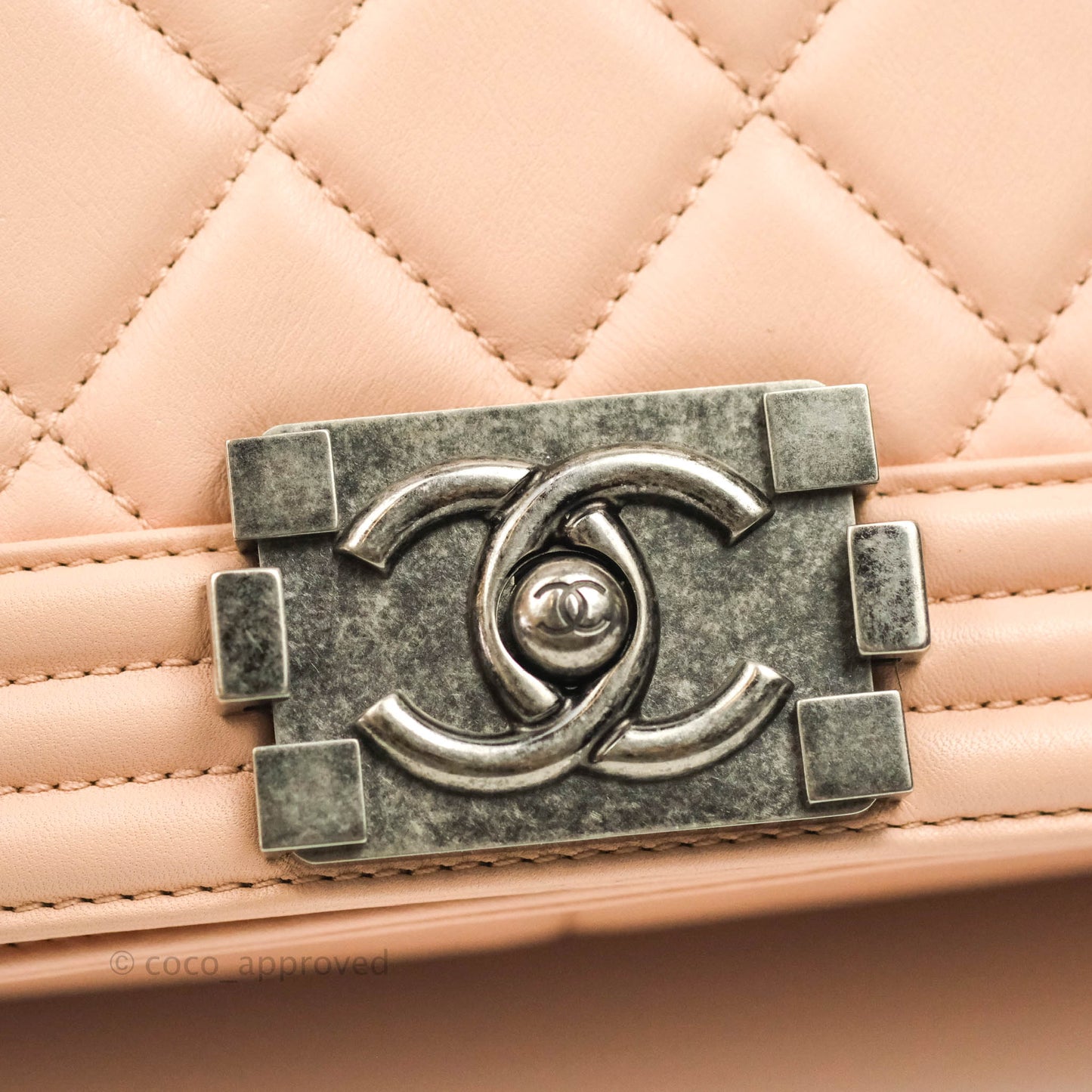 Chanel Boy New Medium Quilted Pink Calfskin Ruthenium Hardware