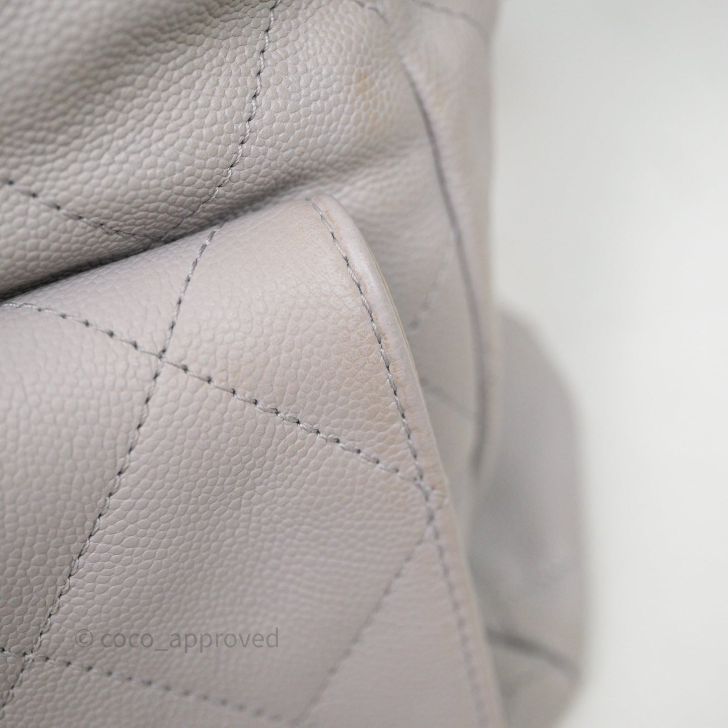 Chanel Double Pocket Hobo Bag Grey Caviar Aged Gold Hardware