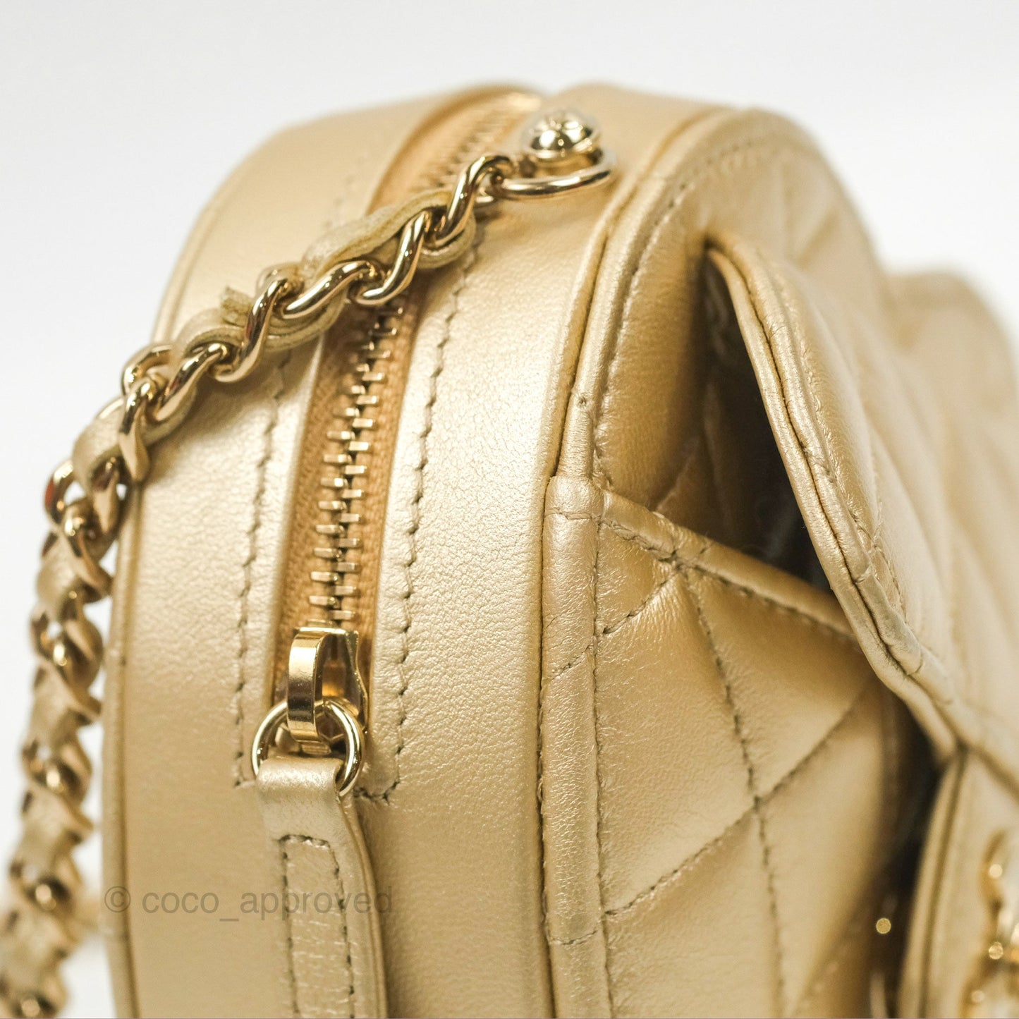 Chanel Small Heart Bag Iridescent Gold Lambskin Gold Hardware 22S