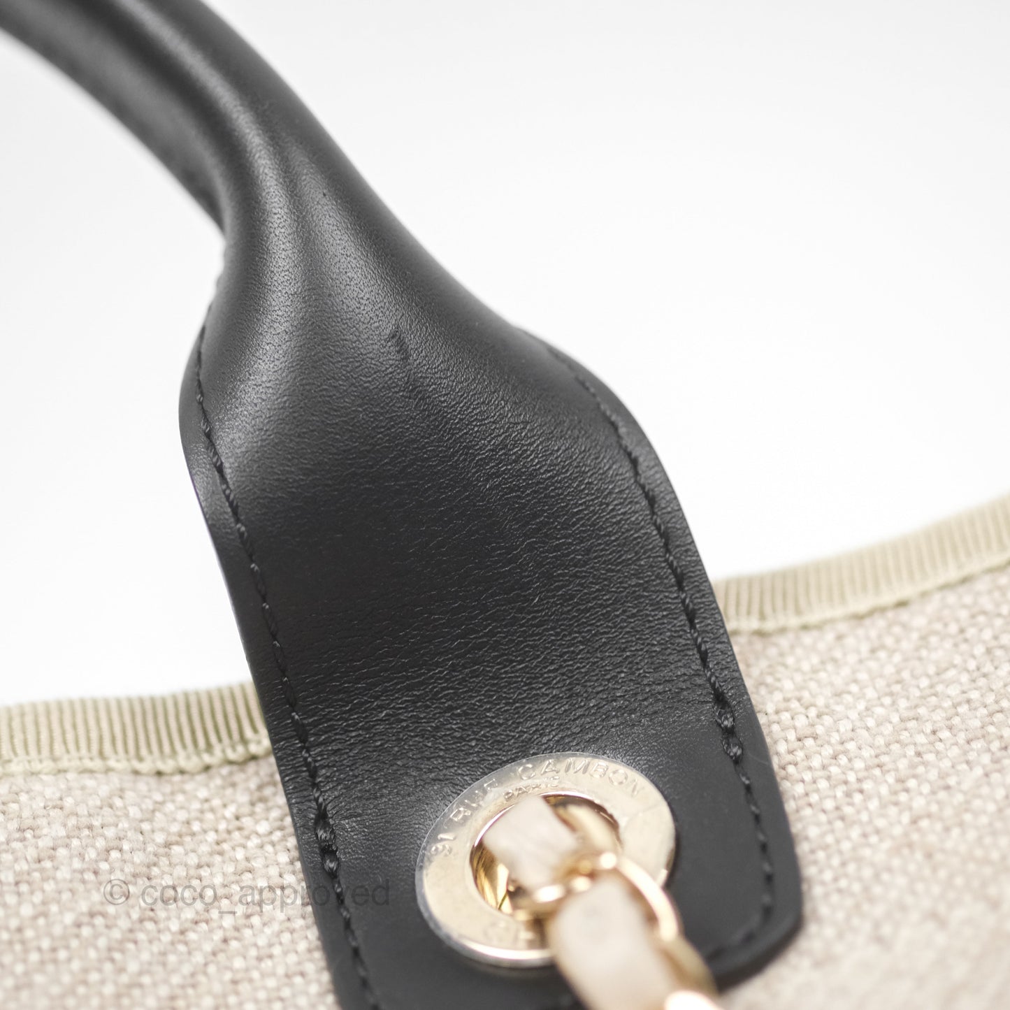 Chanel New Small Deauville Black/Taupe Canvas