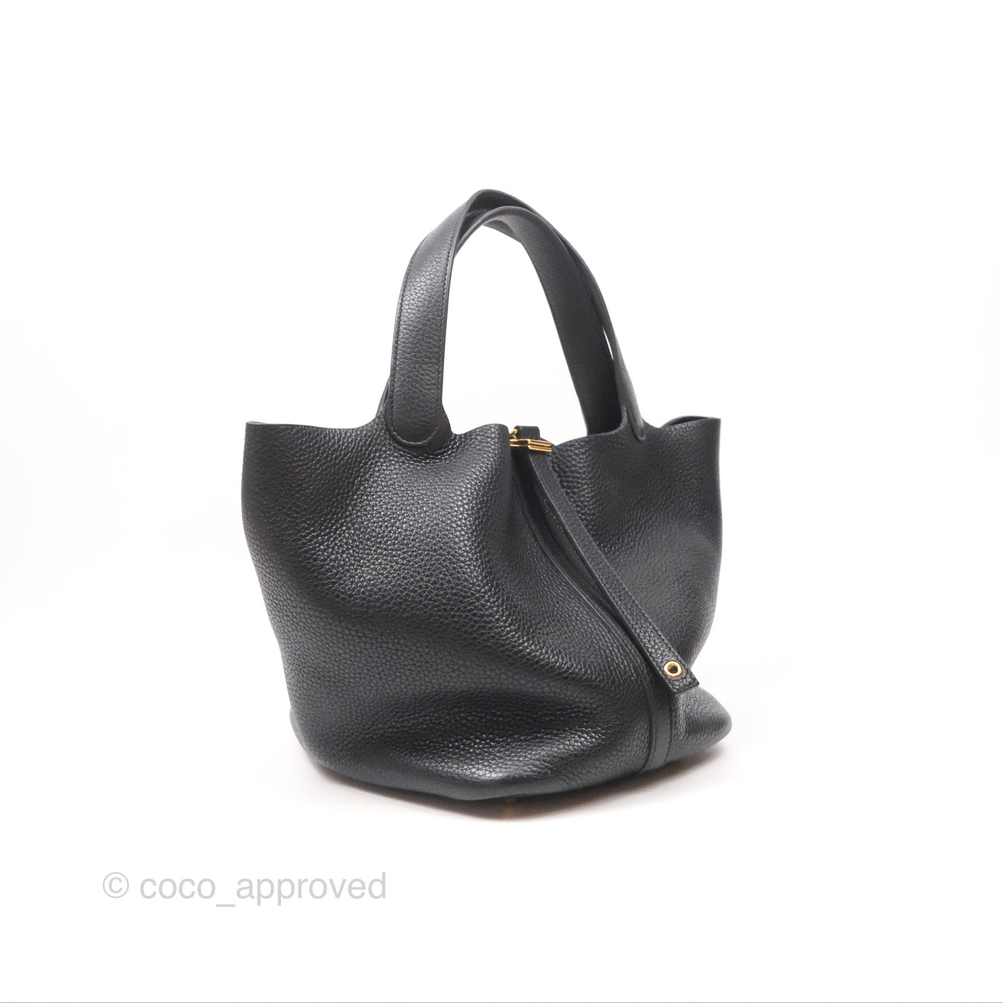 Hermès Picotin 22 Black Noir 89 Clemence Gold Hardware