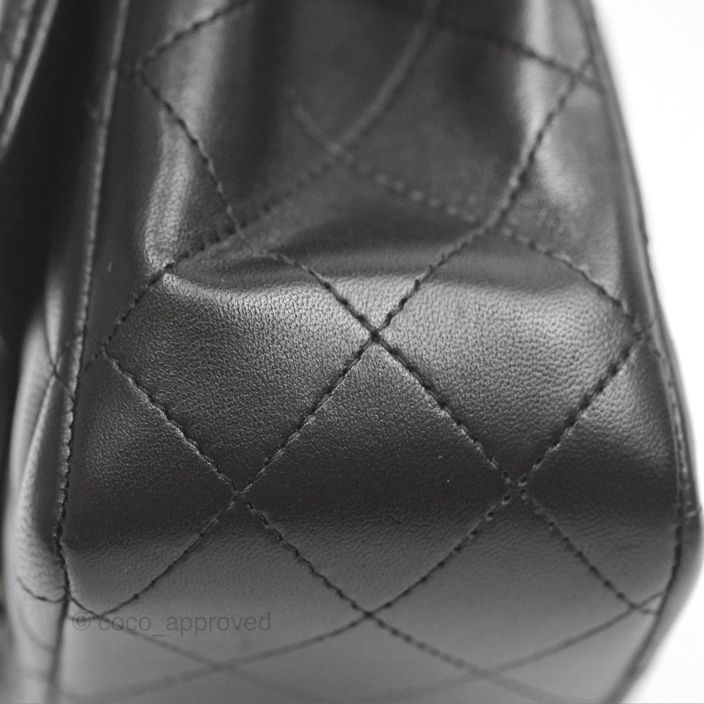 Chanel Mini Square Flap Quilted Black Lambskin Silver Hardware