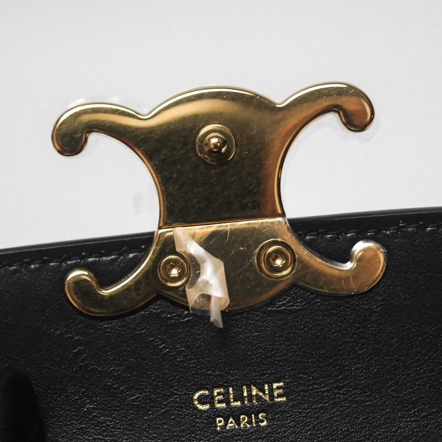 Celine Mini Claude Triomphe Bag Black Shiny Calfskin