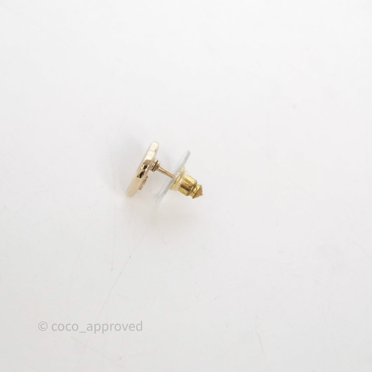 Chanel CC Heart Earrings White Gold Tone 24S