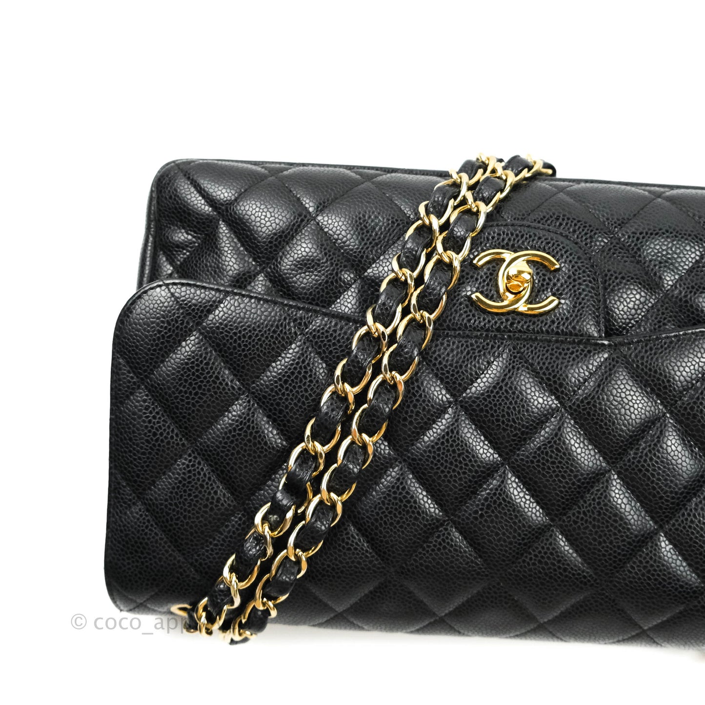 Chanel Jumbo Double Flap Black Caviar Gold Hardware⁣⁣