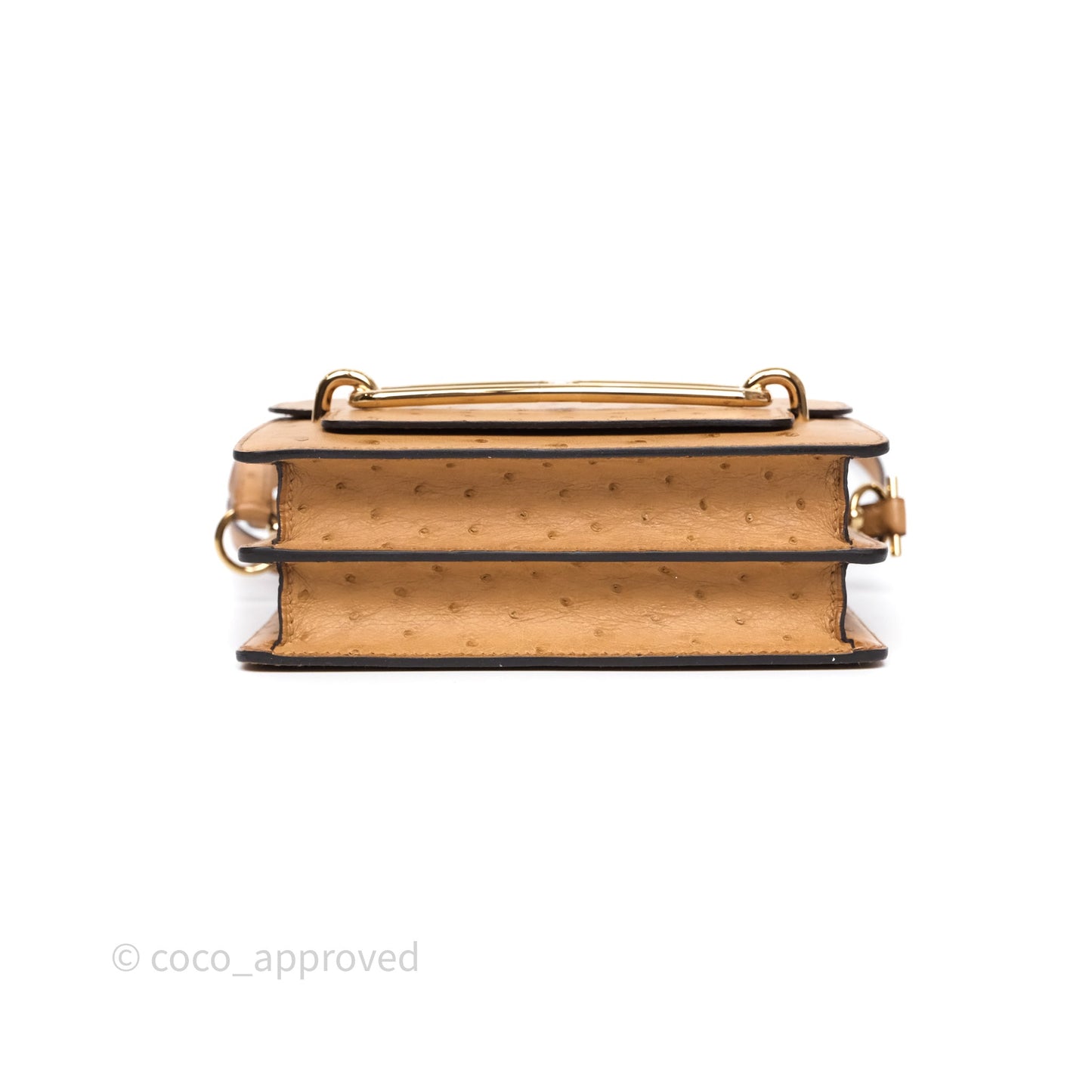 Hermès Roulis Mini 18 Chai 0M Ostich Gold Hardware
