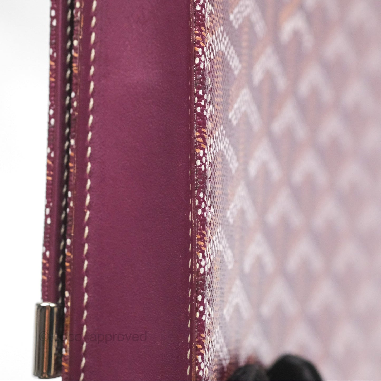 Goyard Monte-Carlo Bois Clutch Wine Red Goyardine Canvas