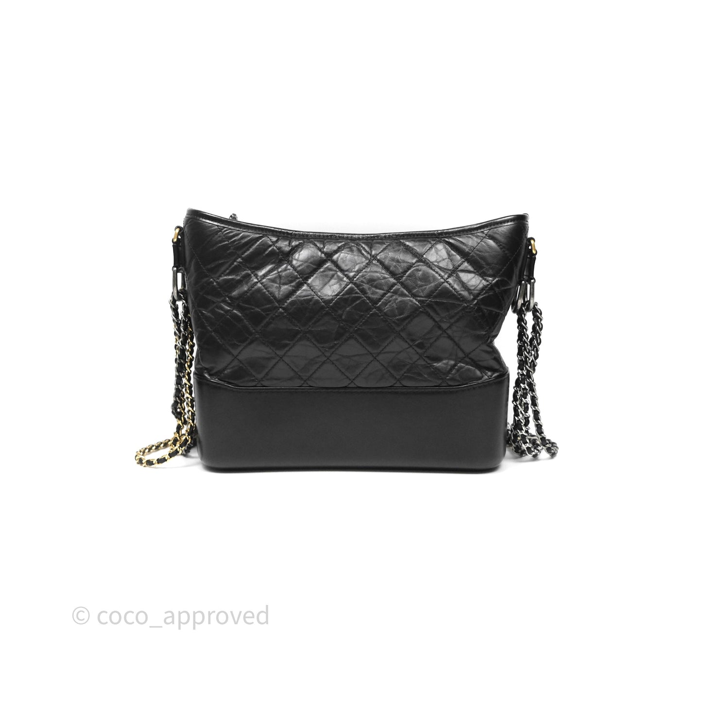 Chanel Large Gabrielle Hobo Black Aged Calfskin Mixed Hardware