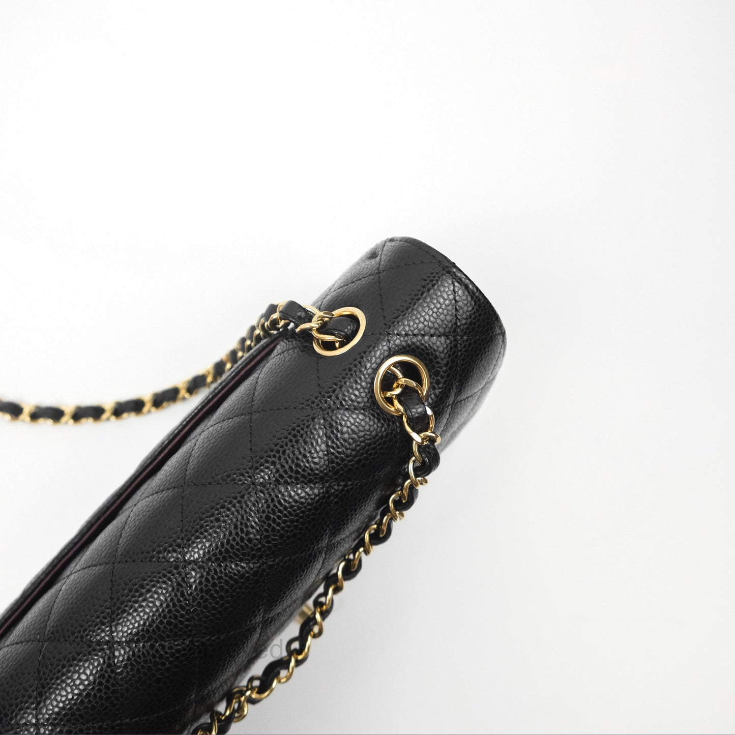 Chanel Classic M/L Medium Flap Quilted Black Caviar Gold Hardware