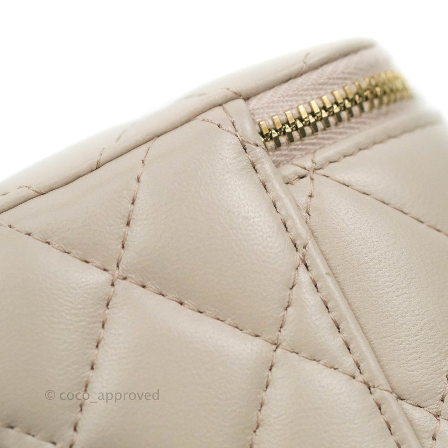 Chanel Classic Mini Pearl Crush Vanity With Chain Lilac Pink Lambskin Aged Gold Hardware