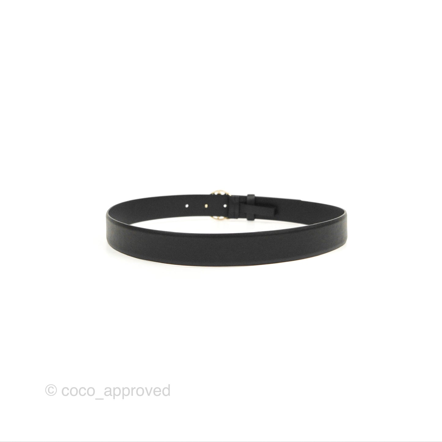 Chanel Round Pearl CC Crystal Belt Black 20B Size 75 20B