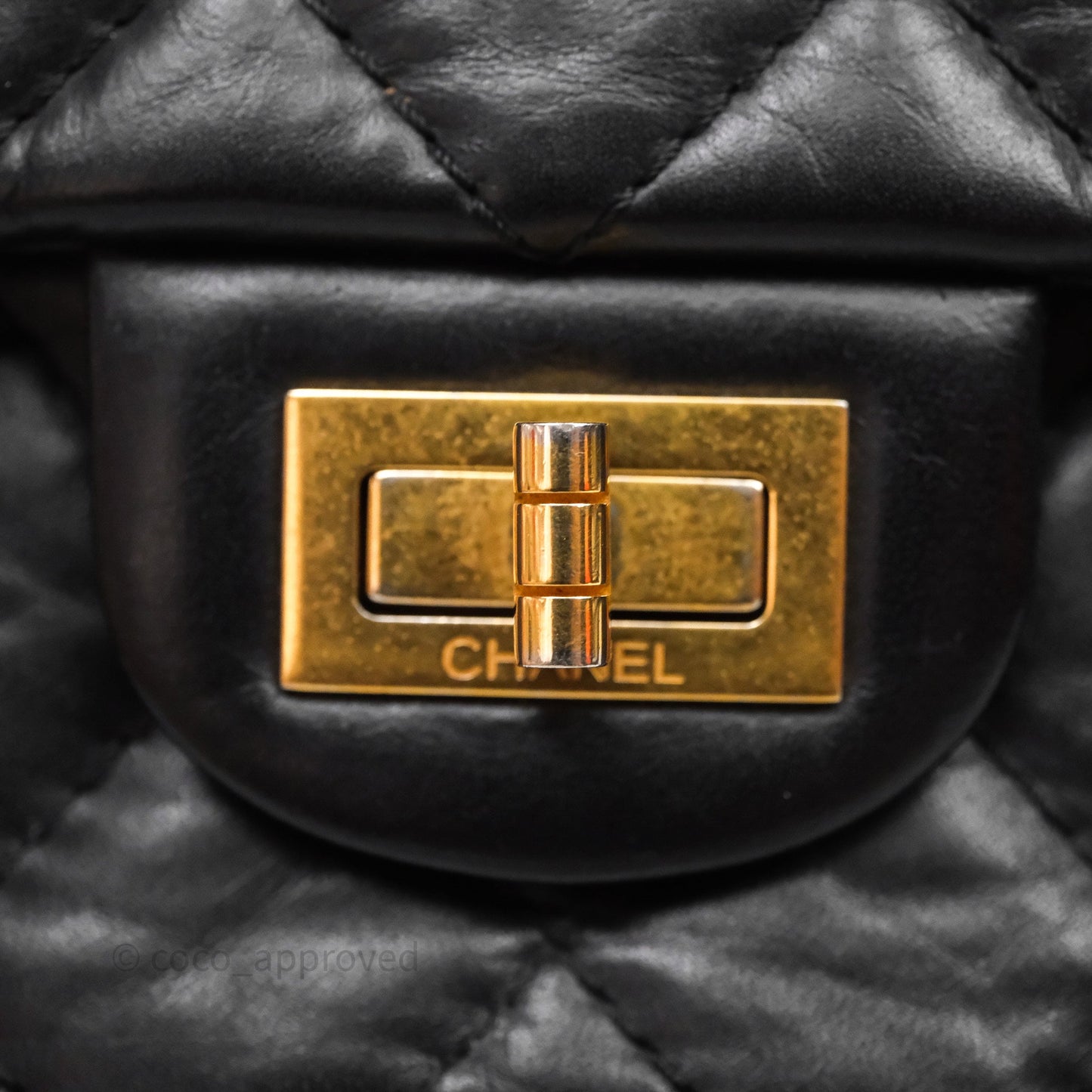 Chanel Reissue Quilted Aged Calfskin Black Gold Hardware 226