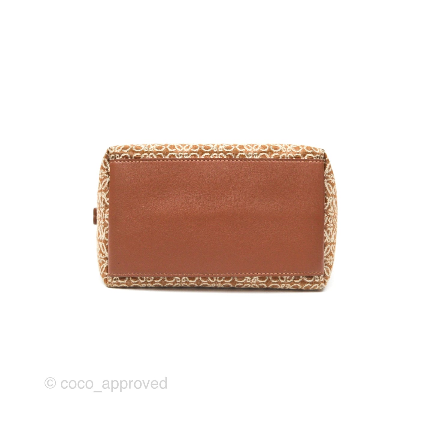 Loewe Small Cubi bag in Anagram Jacquard & Calfskin Tan Pecan