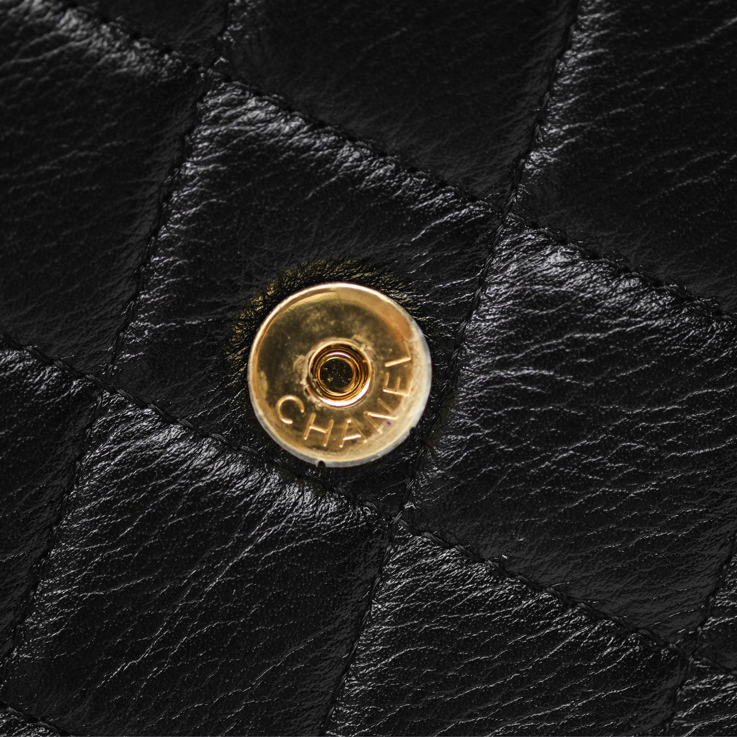 Chanel Quilted Phone Holder with Chain Black Shiny Calfskin Gold Hardware 23A