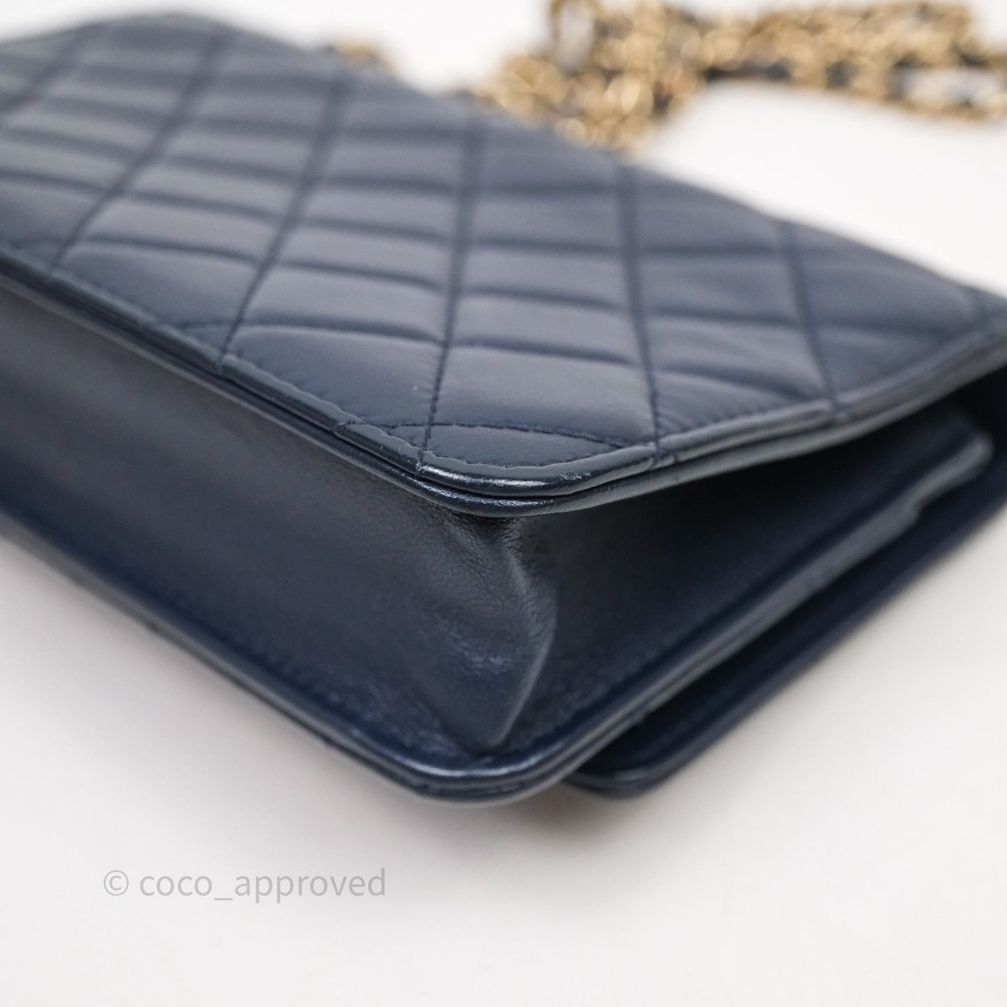 Chanel Trendy CC WOC Wallet On Chain Navy Lambskin Gold Hardware