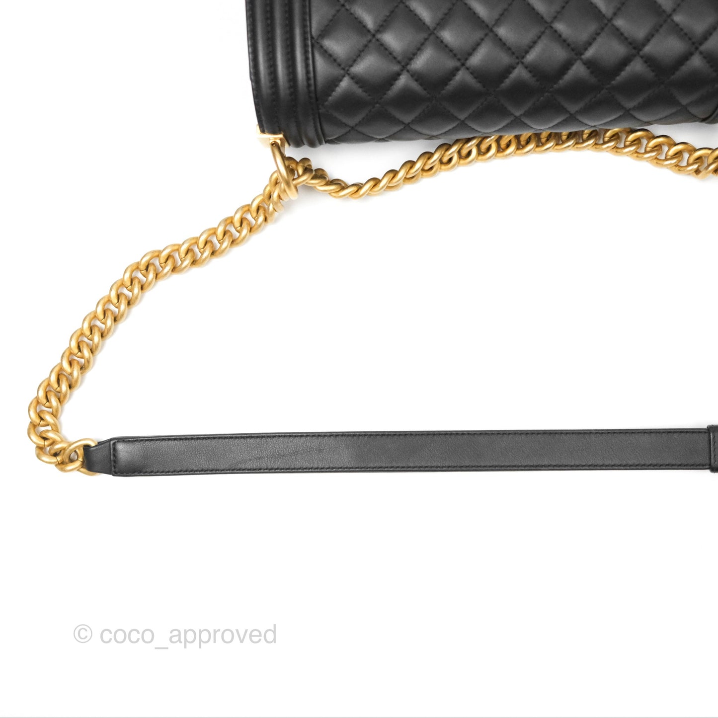 Chanel Quilted Medium Boy Black Calfskin Aged Gold Hardware