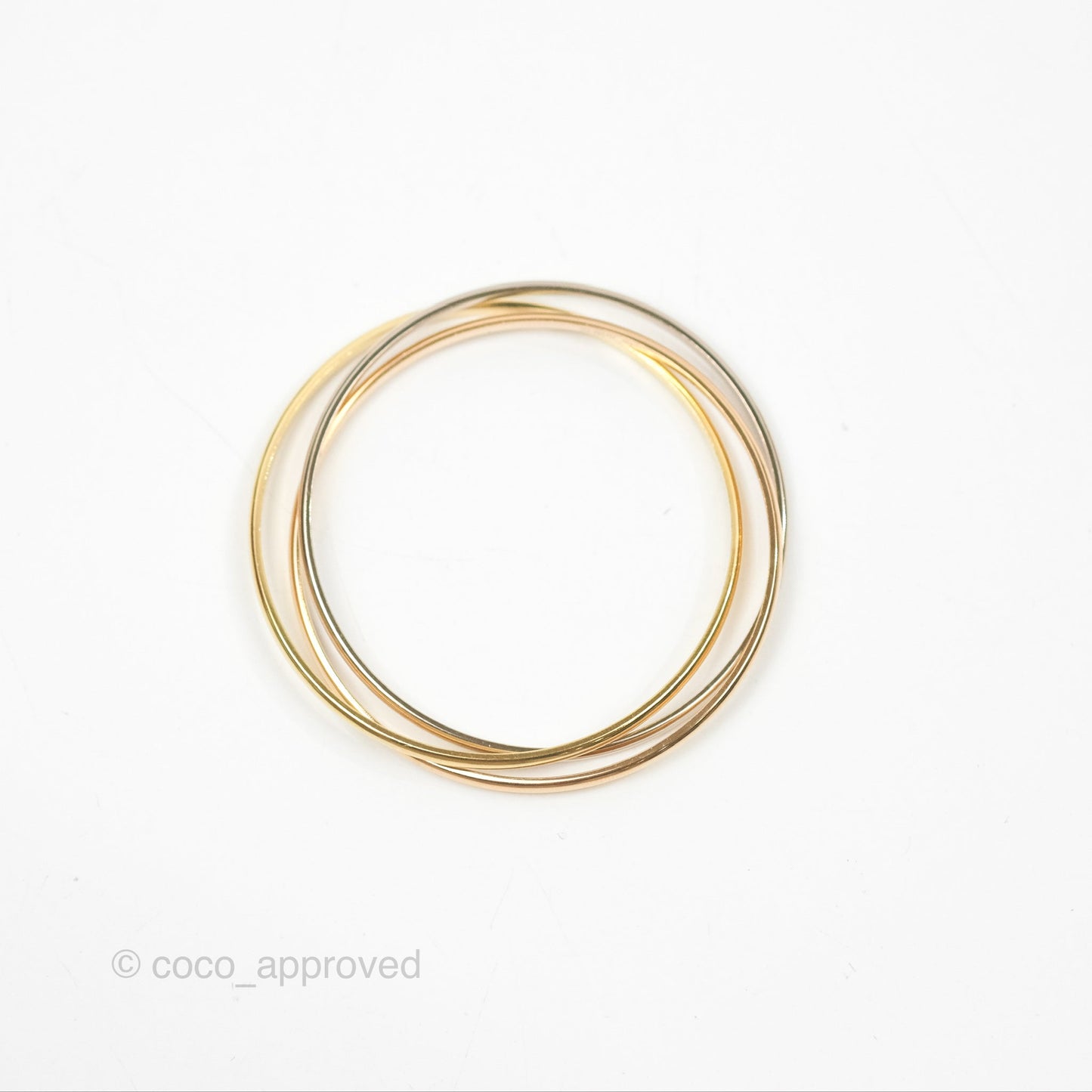 Cartier Trinity Bracelet White Gold/ Yellow Gold/ Rose Gold Size 16