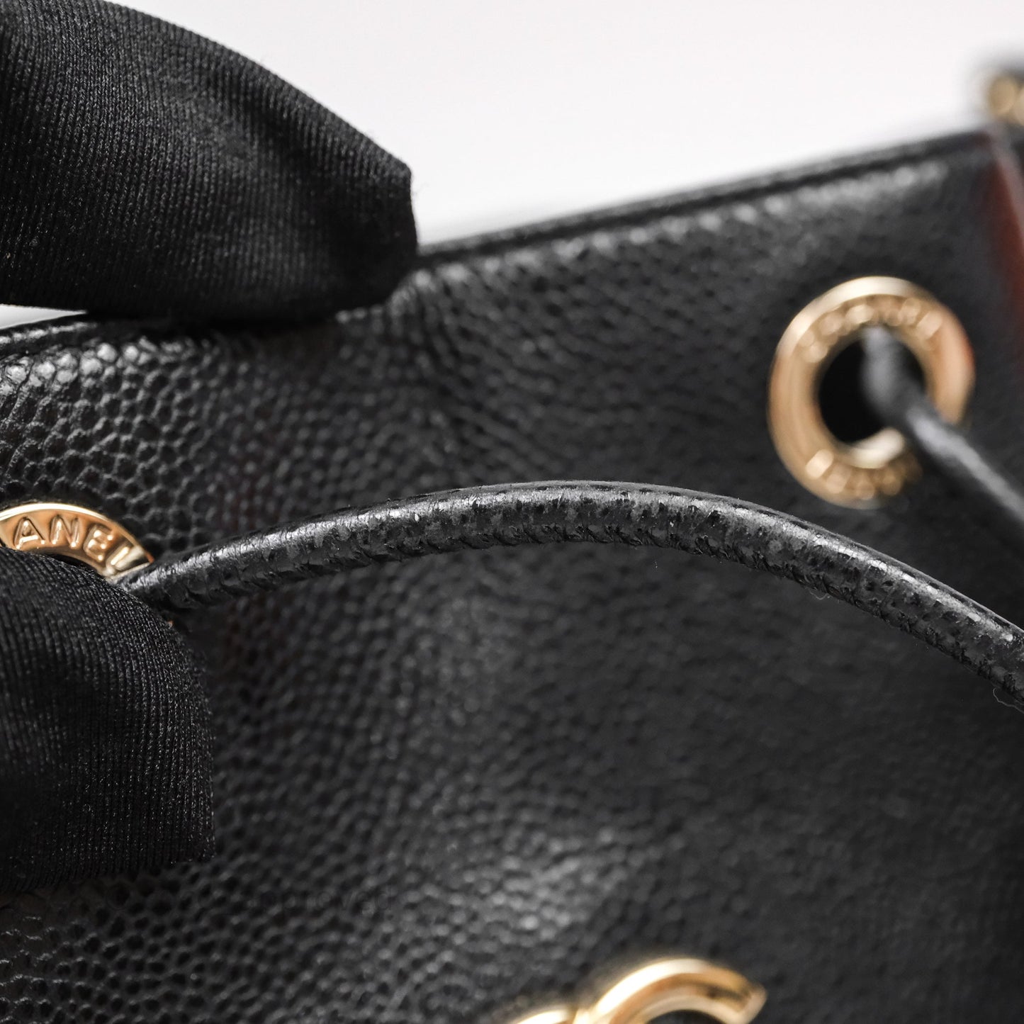 Chanel Business Affinity Drawstring Bucket Bag Black Caviar Gold Hardware