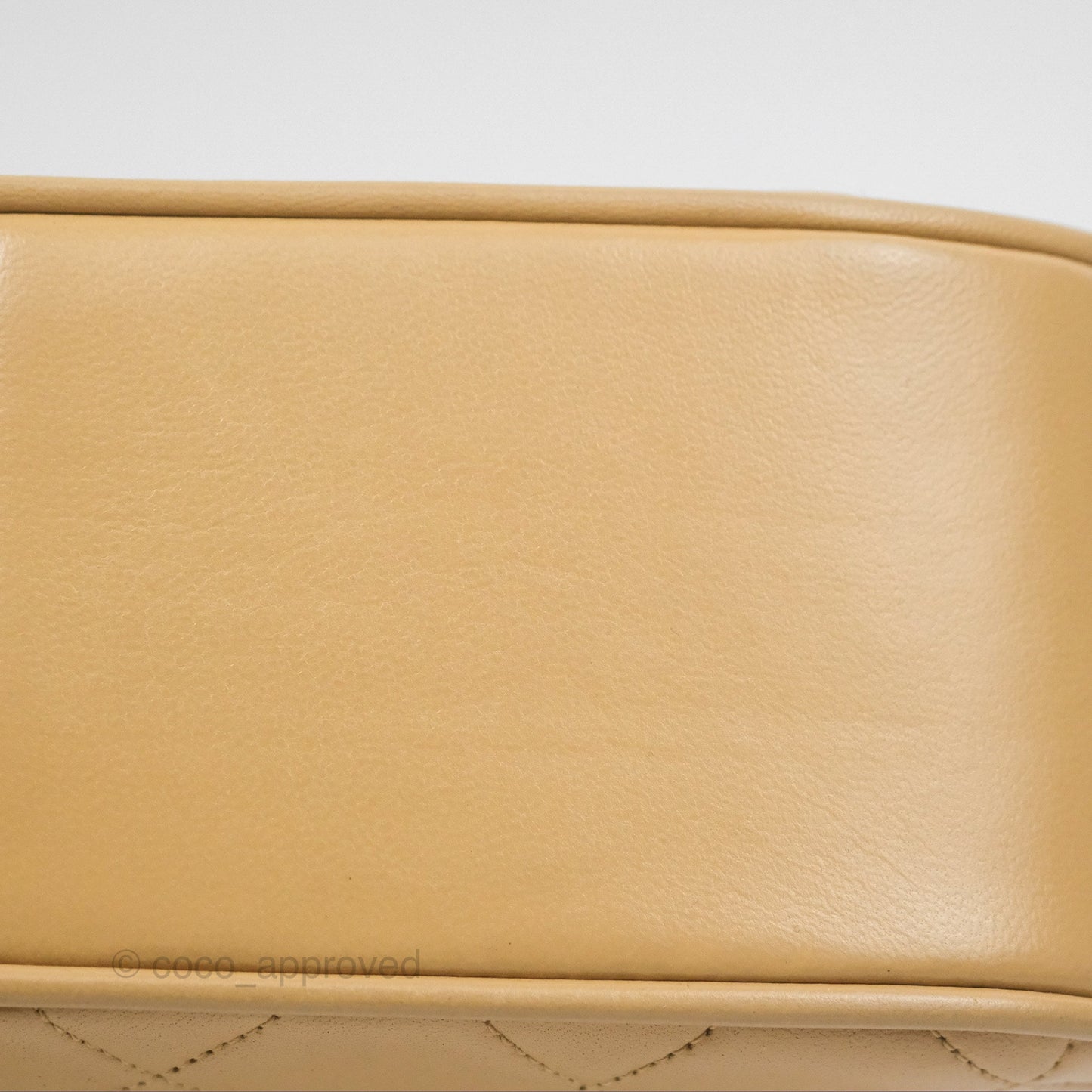 Chanel Vintage Flap Bag Beige Lambskin Gold Hardware