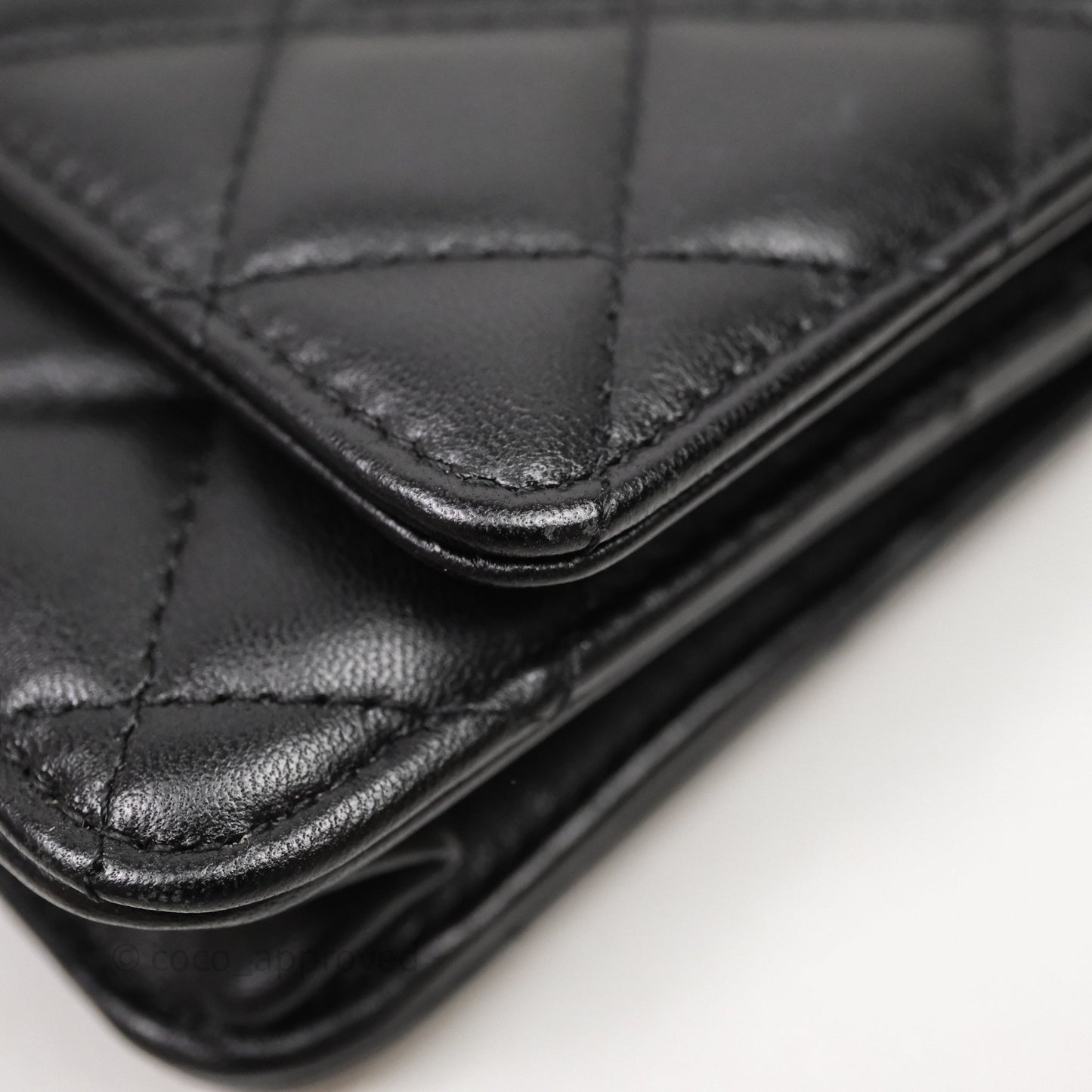 Chanel Quilted WOC Black Lambskin Gold Hardware