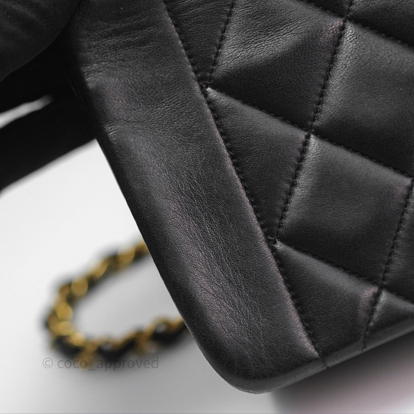 Chanel Vintage Quilted Small Classic Diana Flap Bag Black Lambskin 24K Gold Hardware
