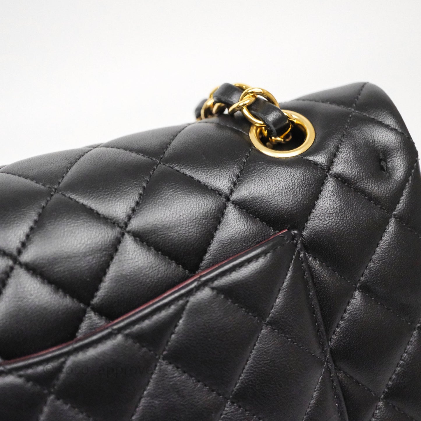 Chanel Classic M/L Medium Flap Quilted Black Lambskin Gold Hardware