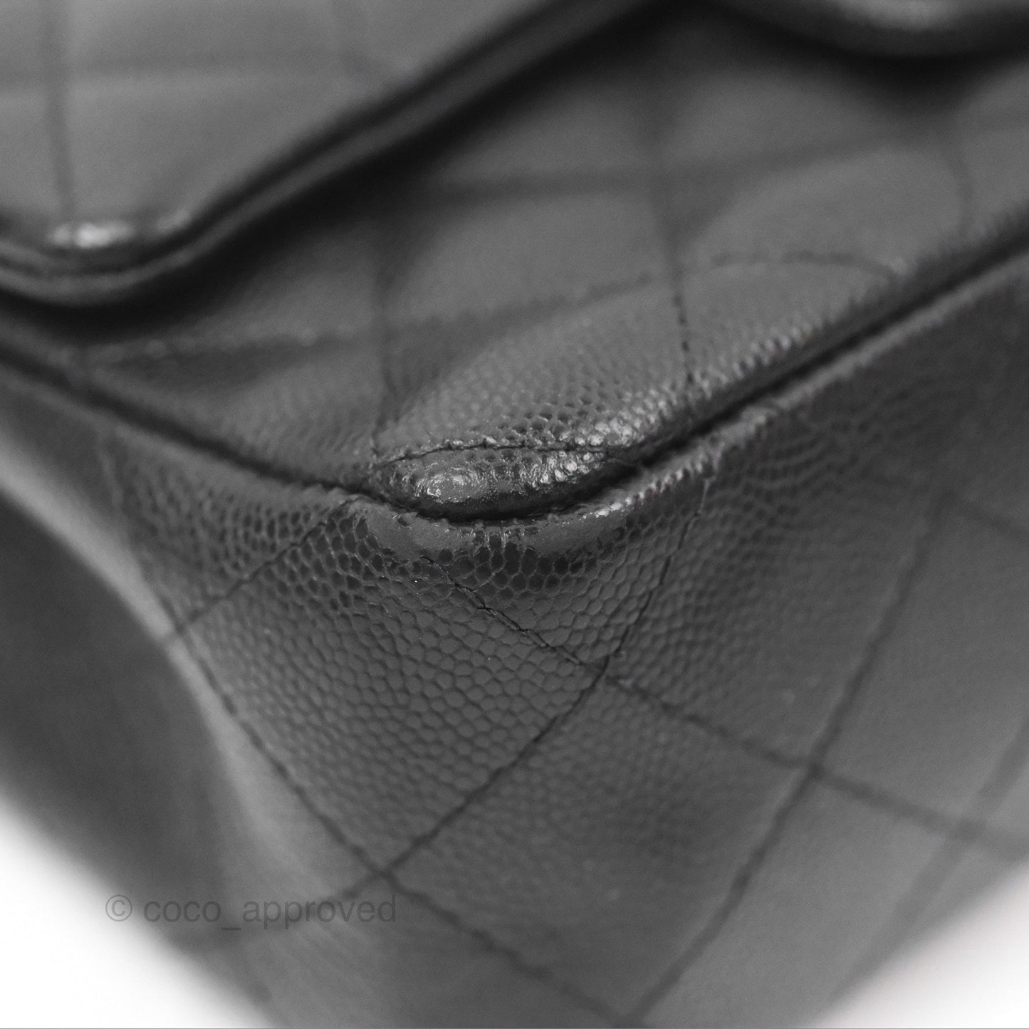 Chanel Quilted Mini Rectangular Black Caviar Gold Hardware 17B