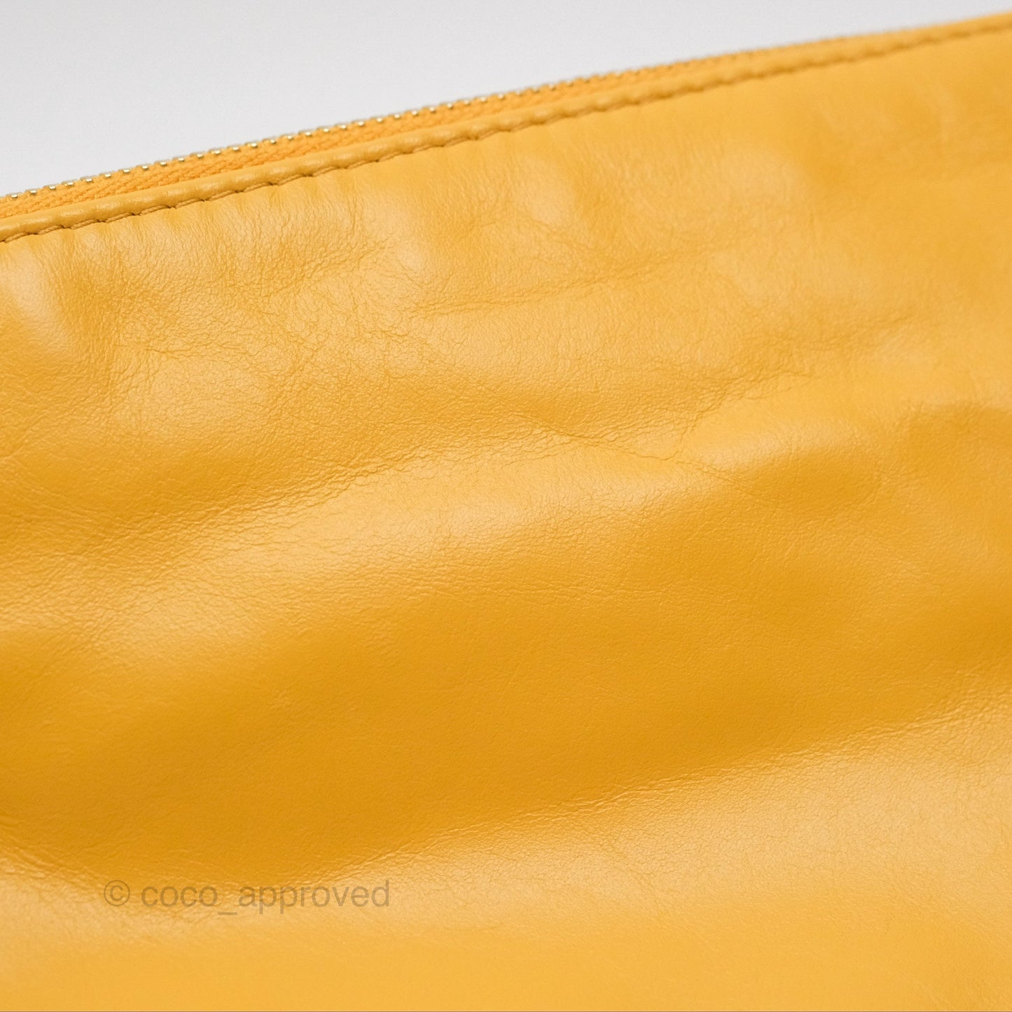 Chanel 22 Small Mustard Yellow Shiny Aged Calfskin Aged Gold Hardware