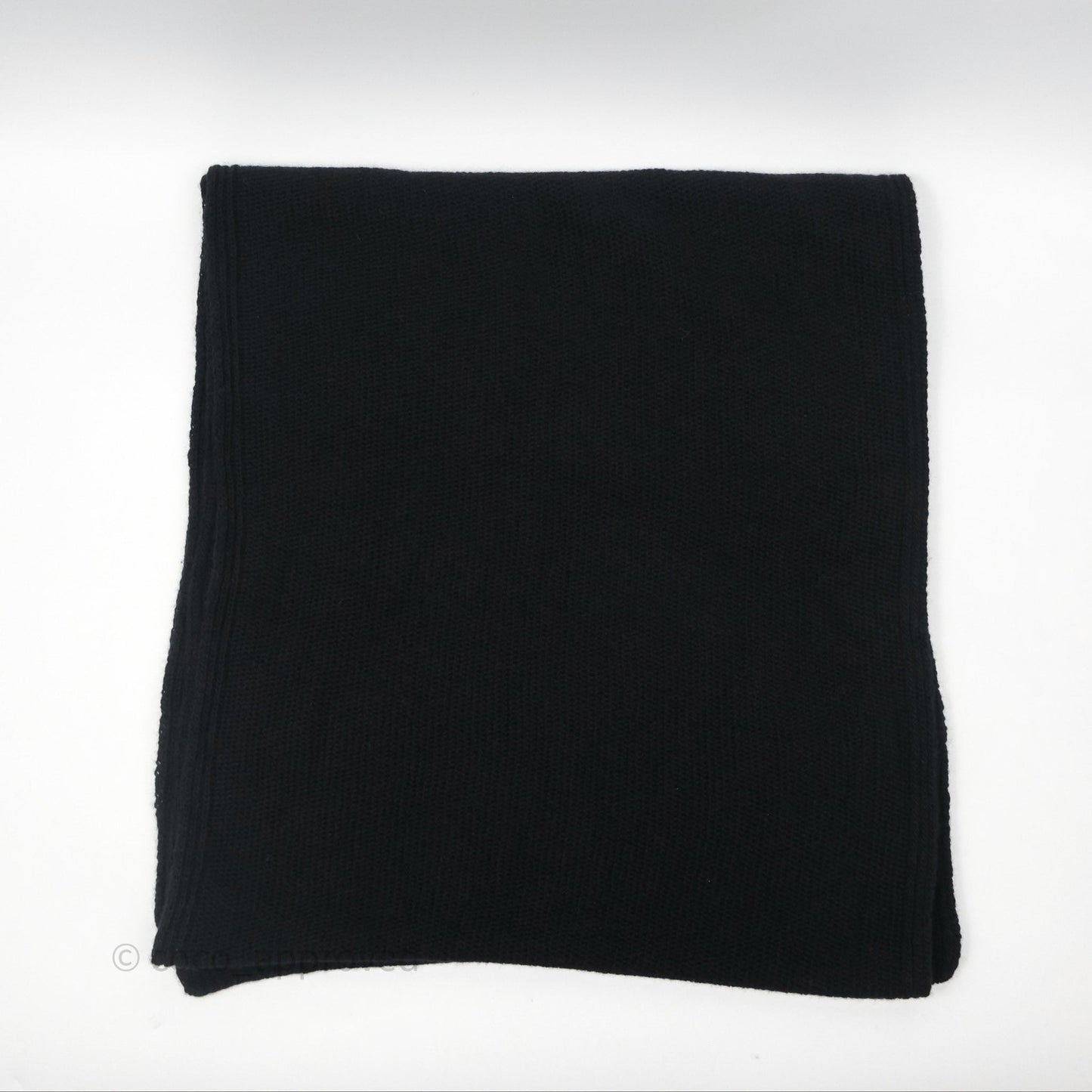 Chanel Chain Logo Scarf Wool Cashmere Black
