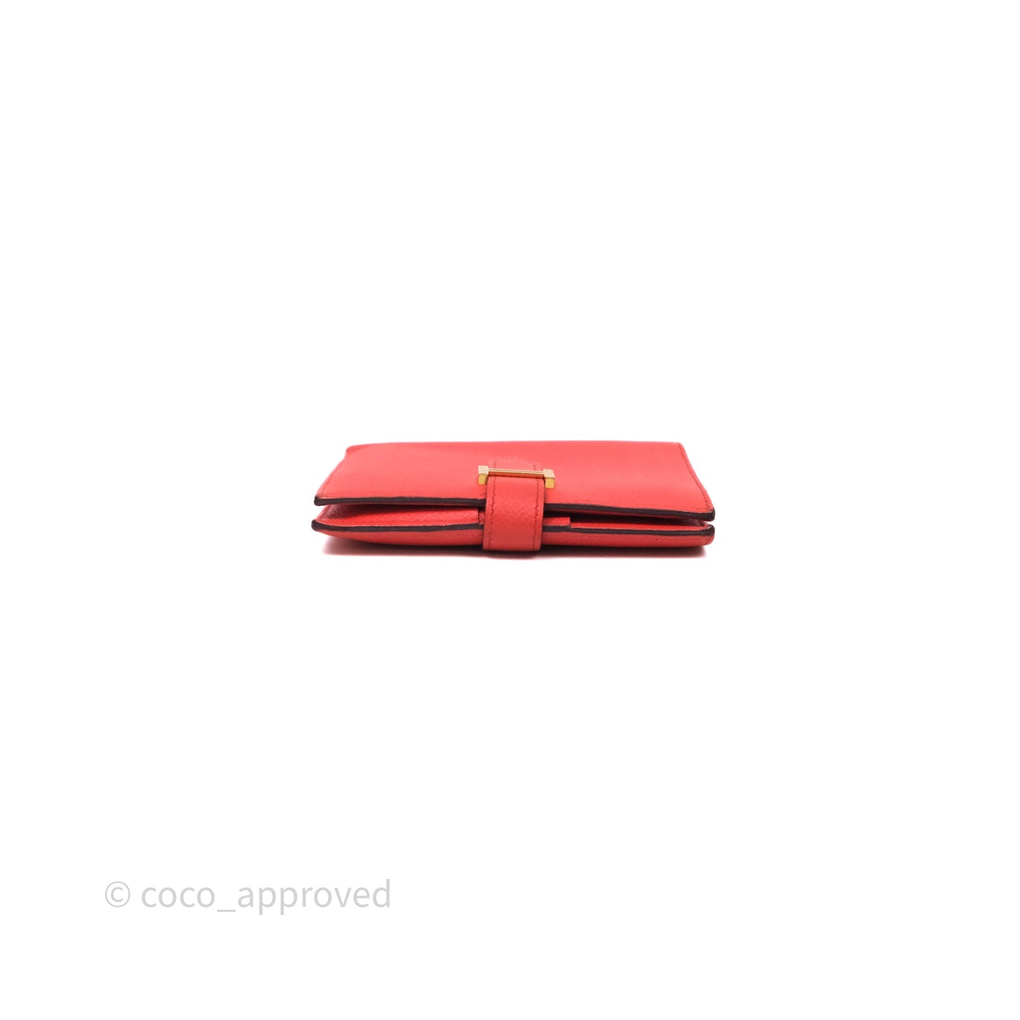 Hermes Bearn Wallet Rouge Tomate S5 Epsom Gold Hardware
