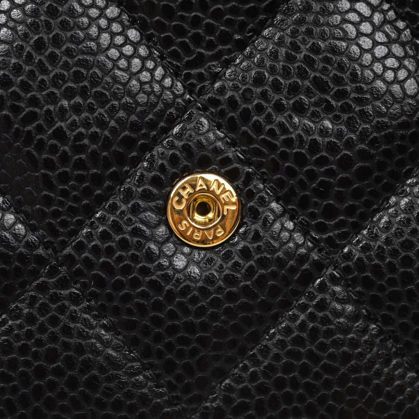 Chanel Quilted Classic Zip Long Wallet Black Caviar Gold Hardware