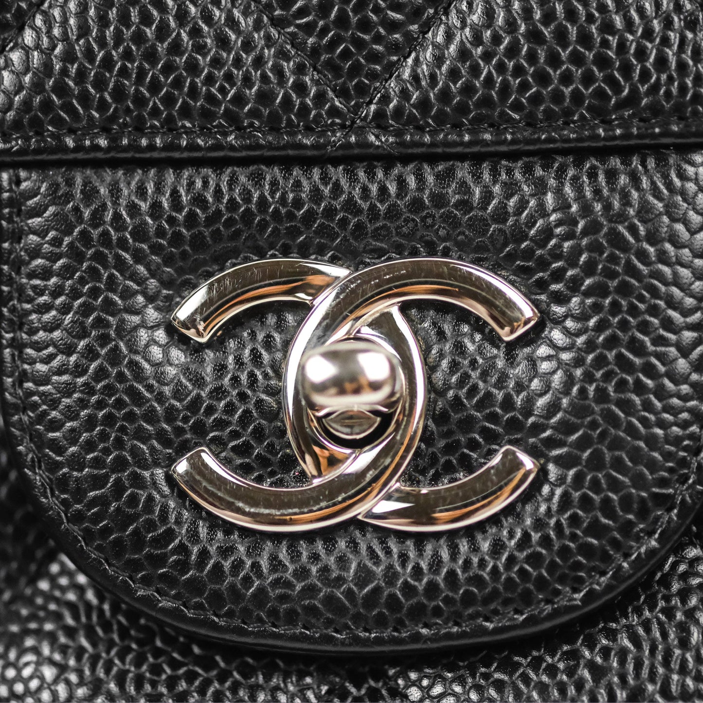 Chanel Jumbo Double Flap Black Caviar Silver Hardware⁣⁣