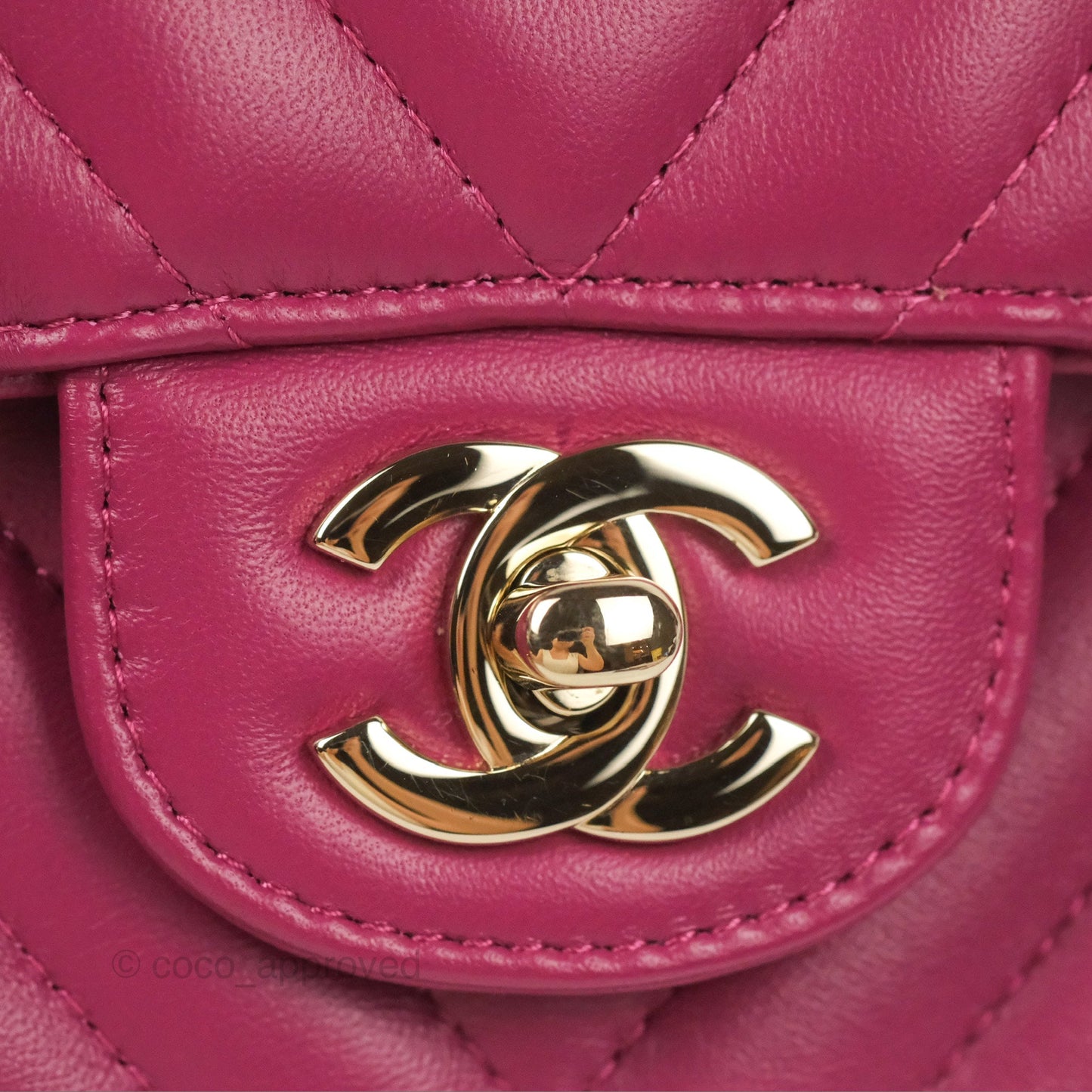 Chanel Medium Classic Flap Chevron Plum Pink Lambskin Gold Hardware
