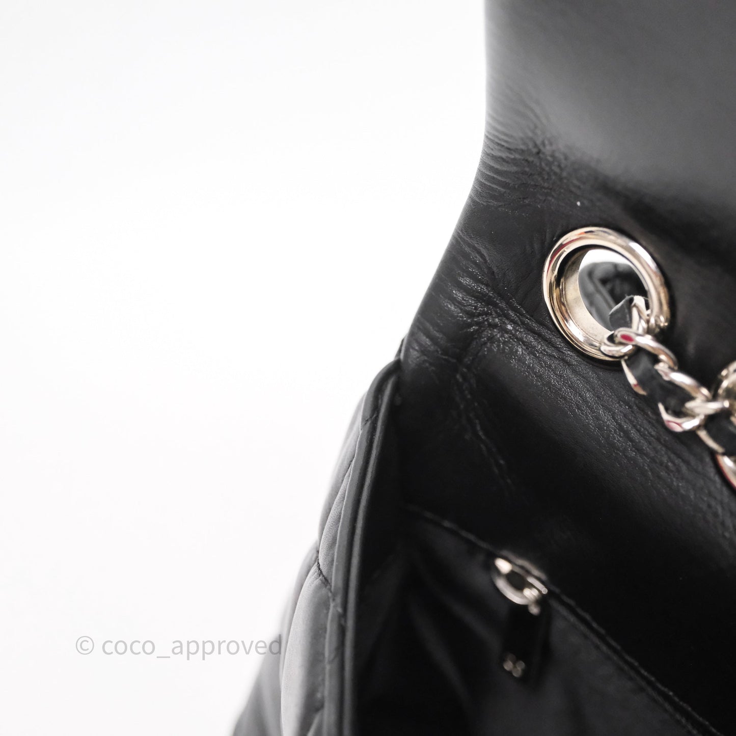 Chanel Quilted Flap Black Calfskin Silver Hardware