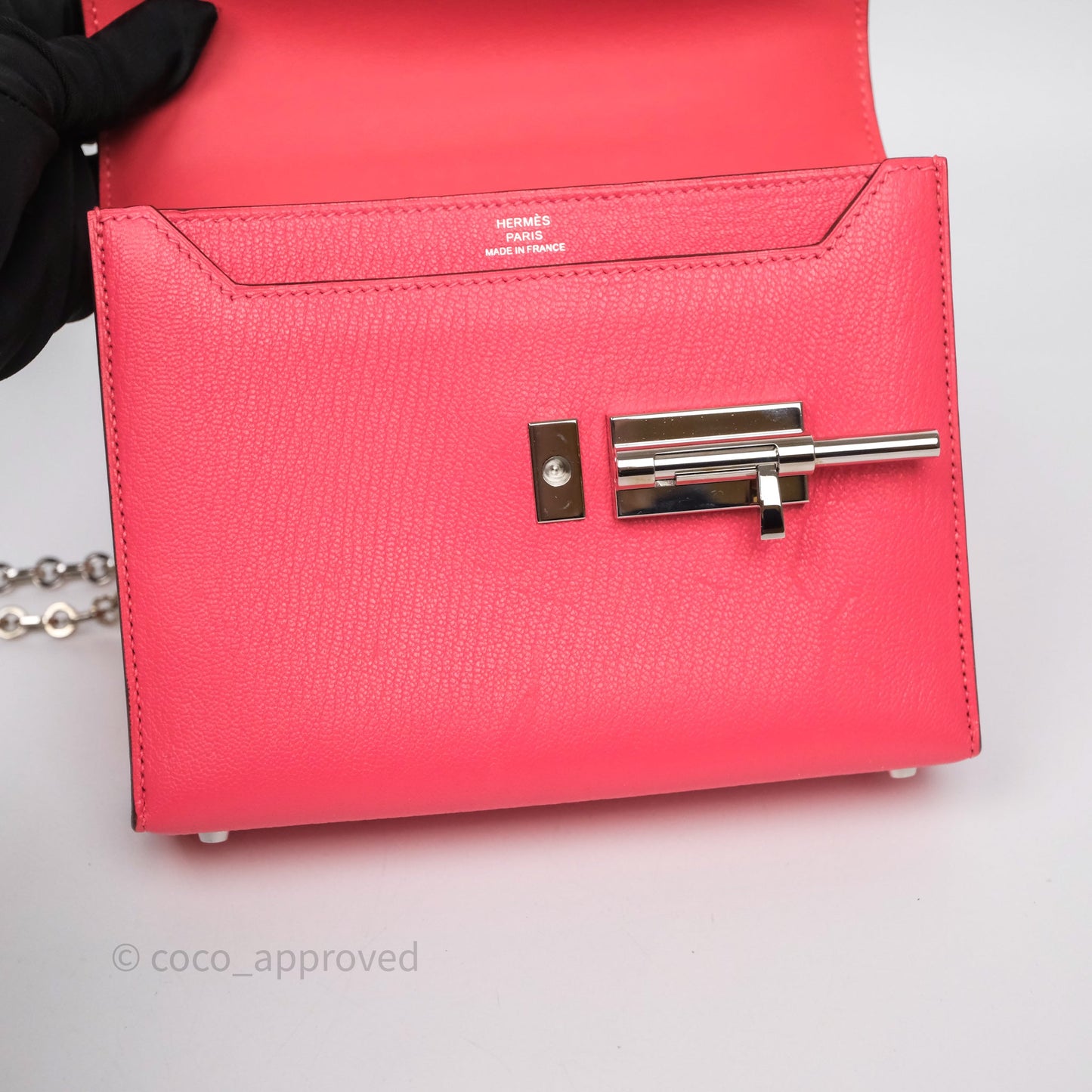 Hermès Mini Verrou Chaine Bag Rose Lipstick U5 Chevre Mysore Palladium Hardware
