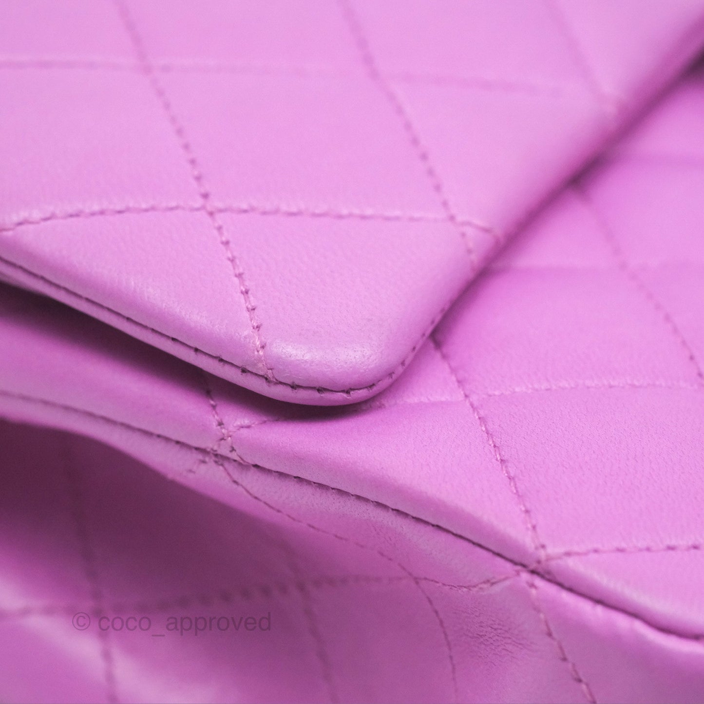 Chanel Medium Classic Flap Quilted Purple Lambskin Silver Hardware