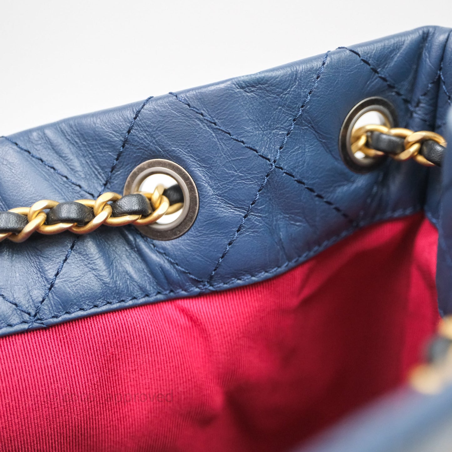 Chanel Small Gabrielle Backpack Quilted Navy Black Aged Calfskin