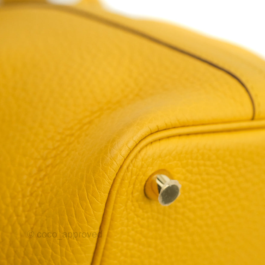 Hermès Picotin Lock 18 Jaune Ambre Clemence Gold Hardware