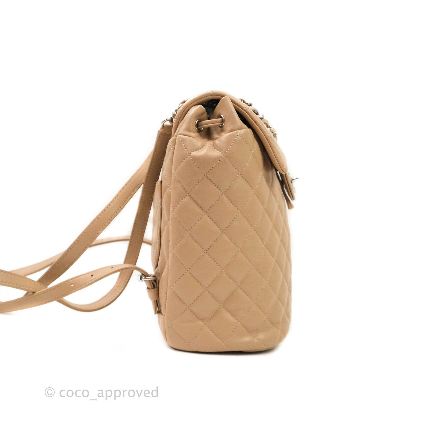 Chanel Quilted Small Urban Spirit Backpack Lambskin Beige Silver Hardware