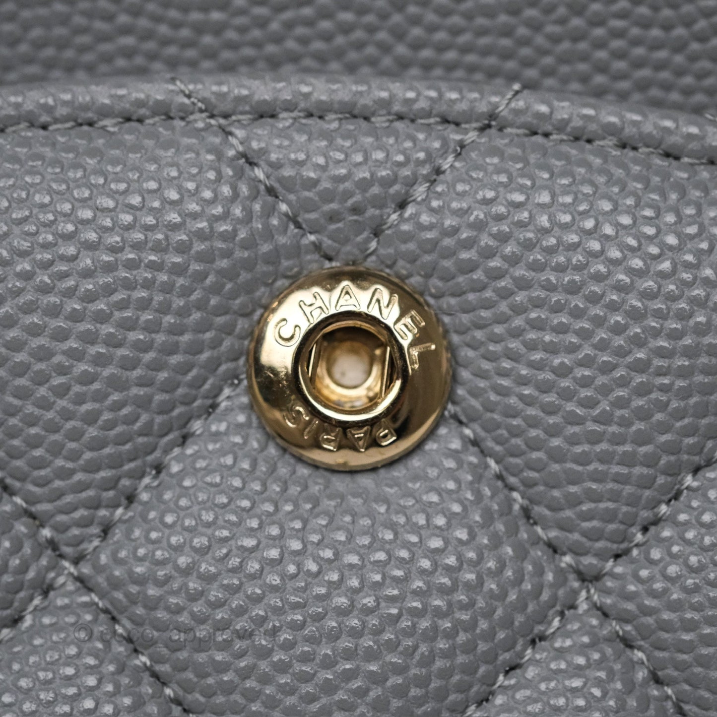 Chanel Classic M/L Medium Flap Quilted Grey Caviar Gold Hardware