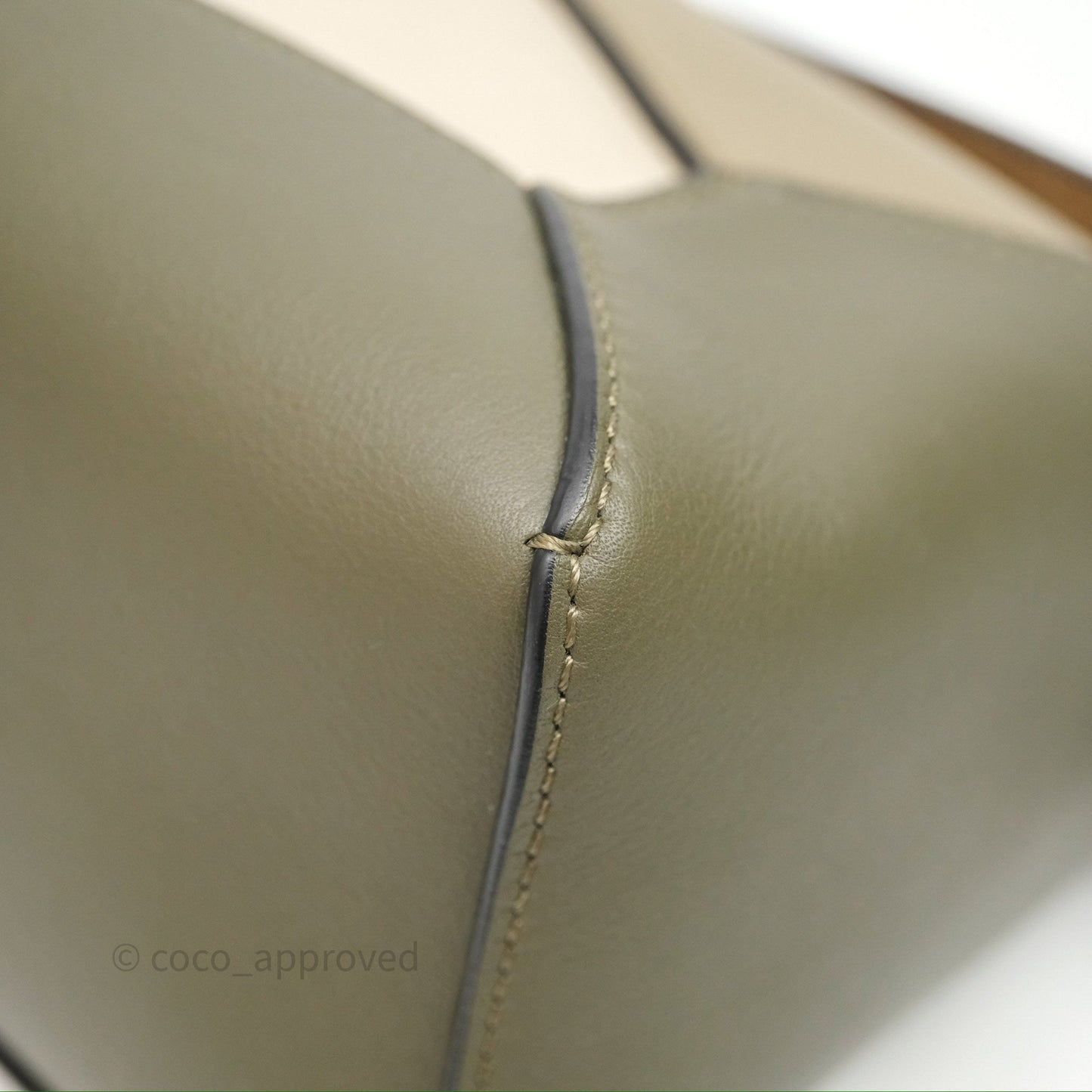 Loewe Small Puzzle Edge Bag Laurel Green/Light Oat Calfskin