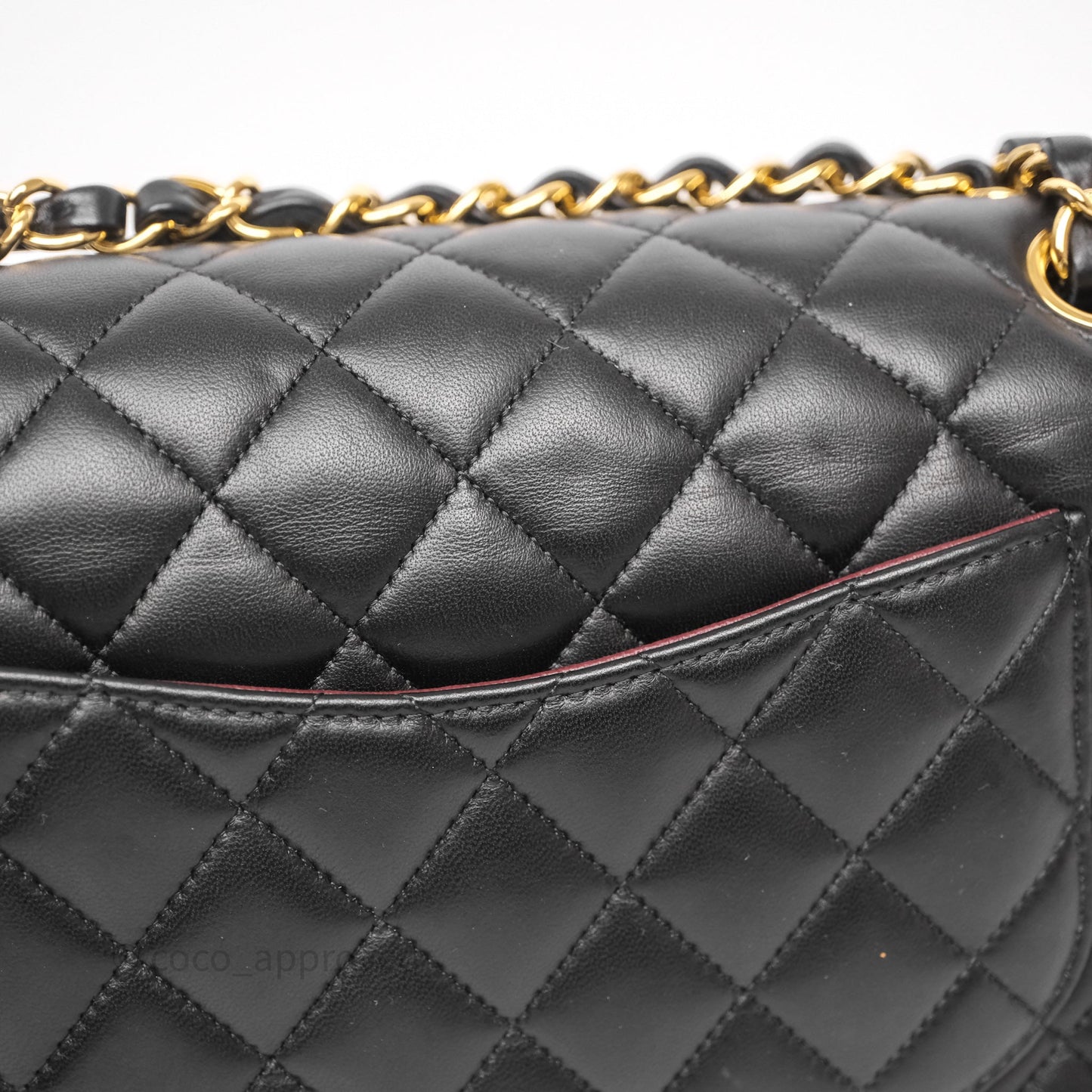 Chanel Classic M/L Medium Flap Quilted Black Lambskin Gold Hardware