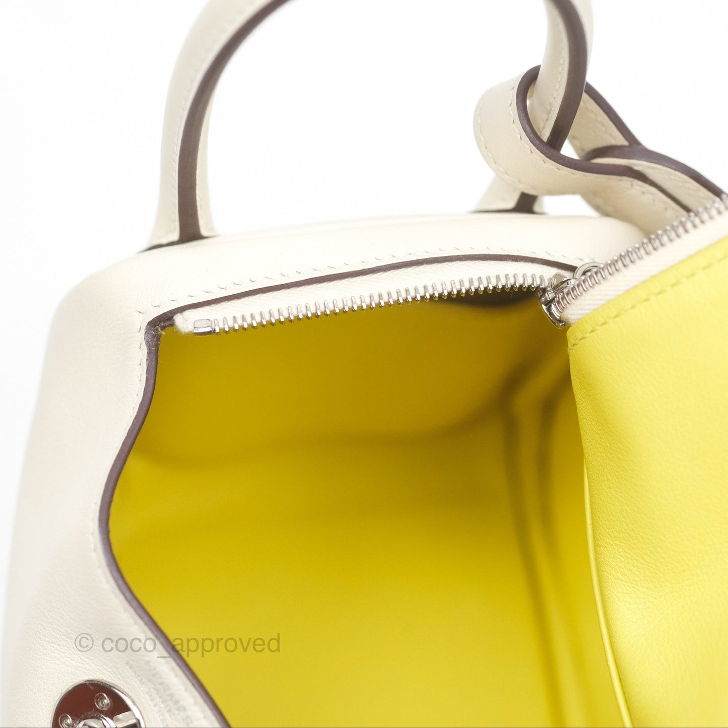 Hermès Mini Lindy 20 Nata I2/ Lime 9R Swift Palladium Hardware