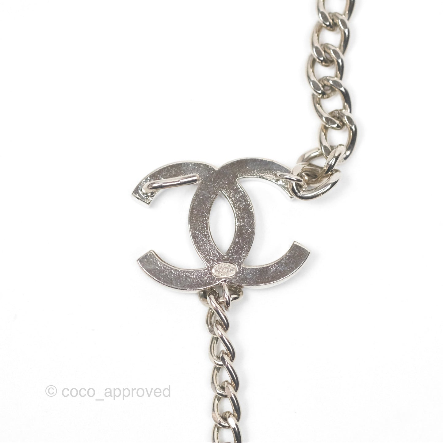 Chanel Black CC Chain Belt Silver Tone 08V