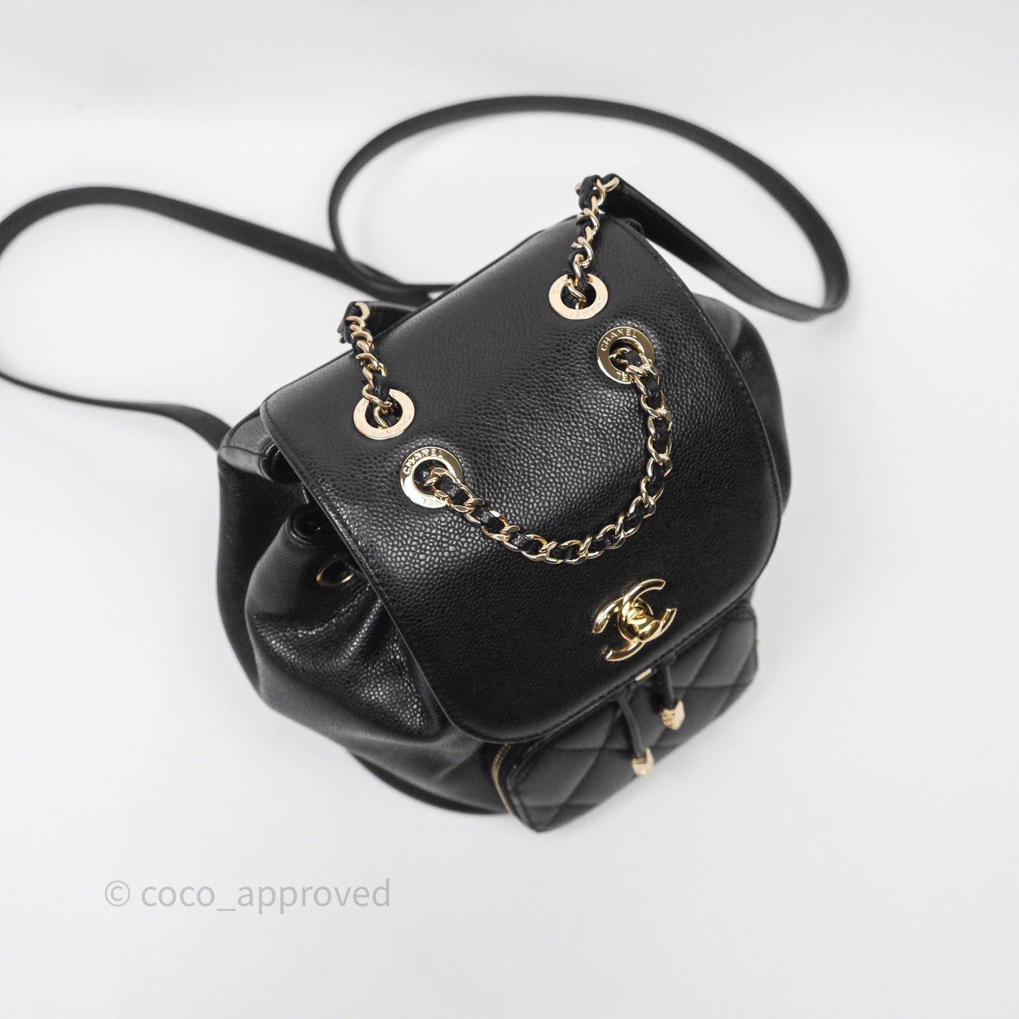 Chanel Quilted Mini Business Affinity Backpack Black Caviar Gold Hardware
