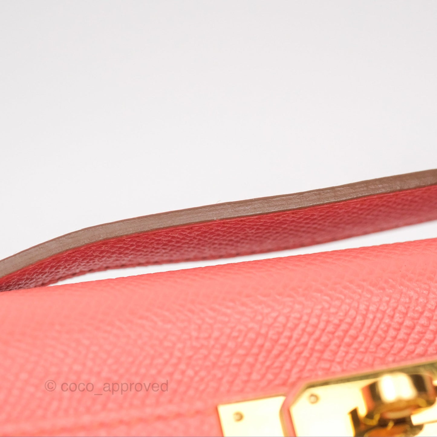Hermes Kelly Cut Clutch Pochette Flamingo Epsom Gold Hardware